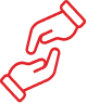 Two hands supporting each other icon 